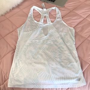 New Balance teal and white razorback tank top